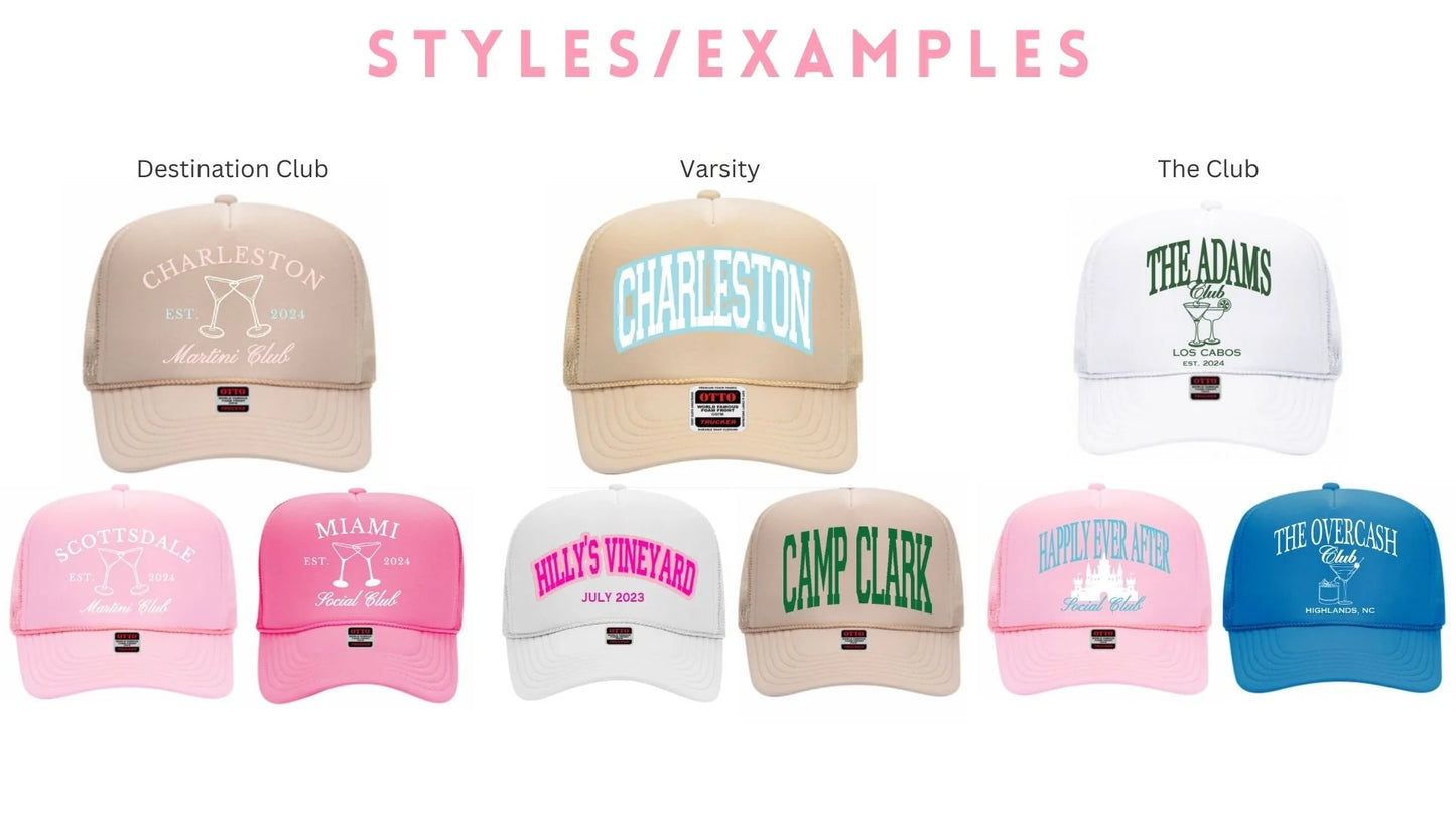 Custom Bulk Trucker Hat - Bachelorette/Girls Trip/Group Bulk Ordering