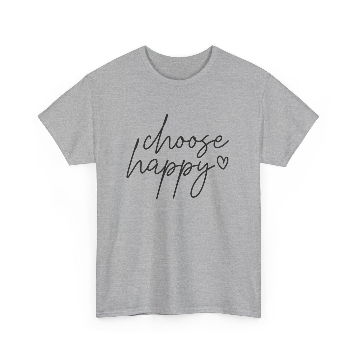 Choose Happy Unisex Heavy Cotton Tee - Casual Comfort Wear