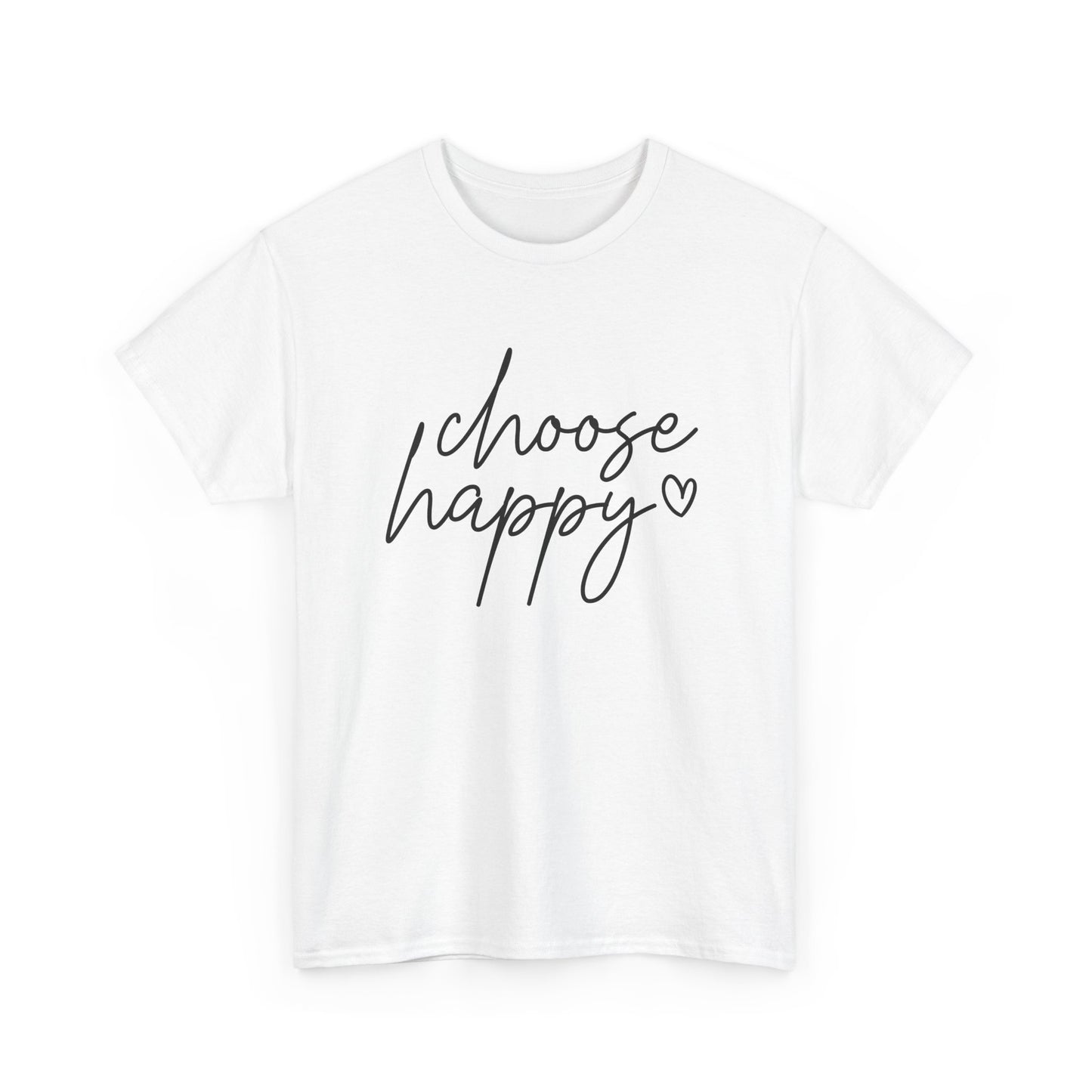 Choose Happy Unisex Heavy Cotton Tee - Casual Comfort Wear