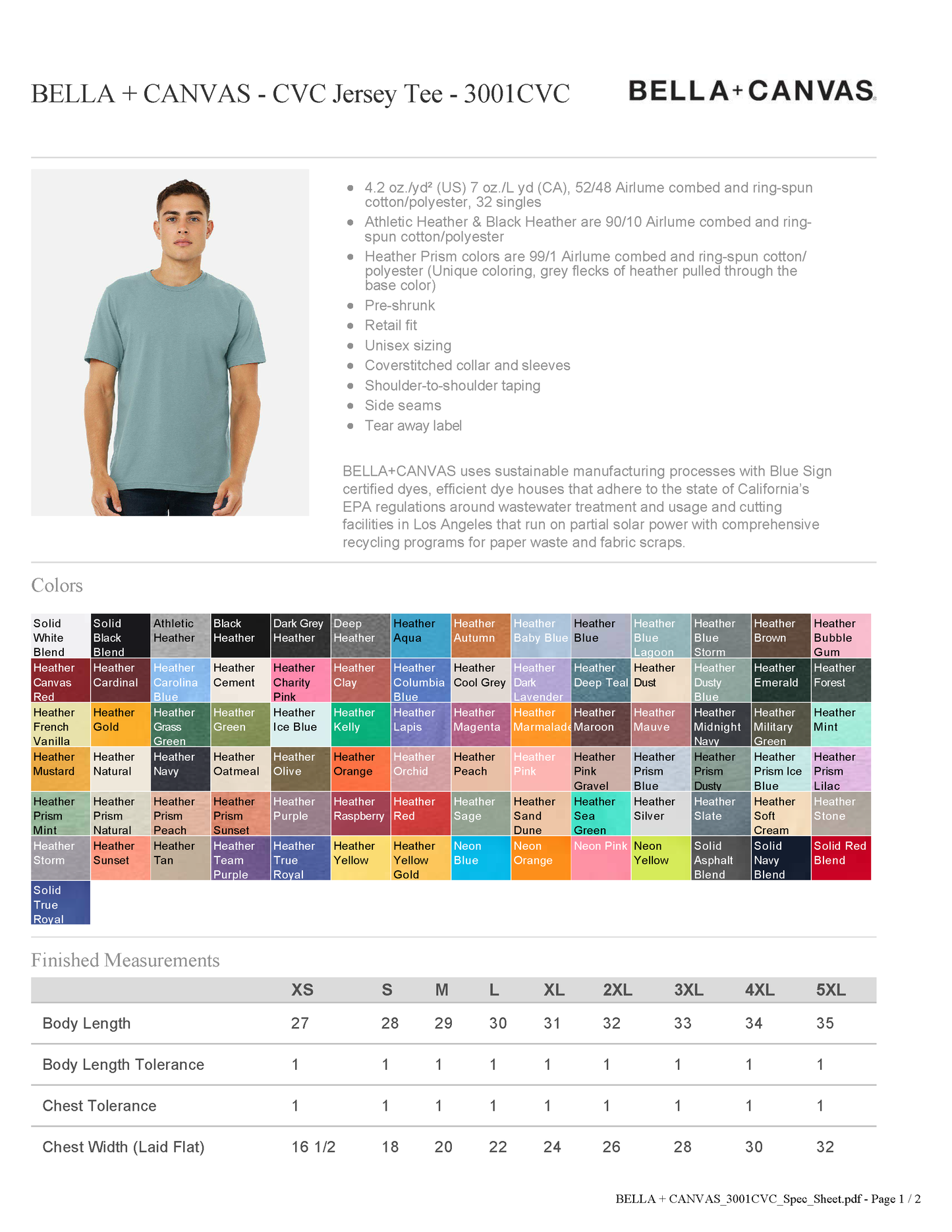 Bella Canvas CVC Jersey Tee