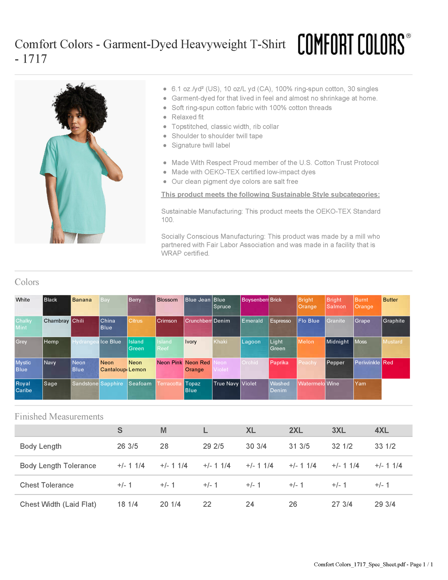 Comfort Colors 1717 Garment-Dyed Heavyweight T-Shirt – Earth Tones